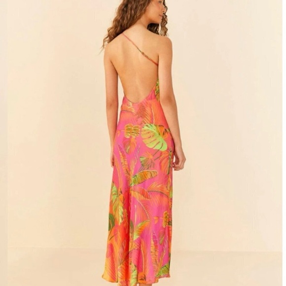 FARM Rio Dresses & Skirts - FARM Rio One-Shoulder Dress Ombré Forest Multicolor, Size XL